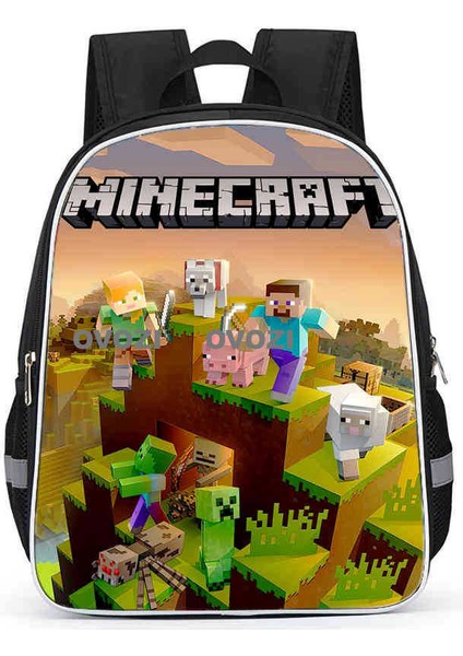 Ovozı 33CM Minecraft Öğrenci Okul Çantası Rahat Omuz Çantası (Yurt Dışından)