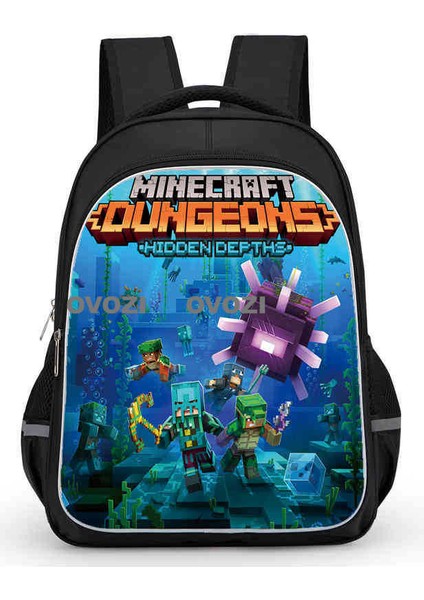 Ovozı 40CM Minecraft Öğrenci Okul Çantası Rahat Omuz Çantası (Yurt Dışından)