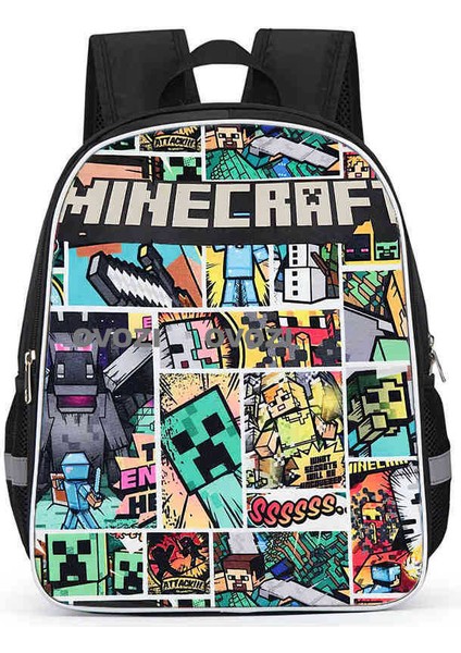 Ovozı 33CM Minecraft Öğrenci Okul Çantası Rahat Omuz Çantası (Yurt Dışından)