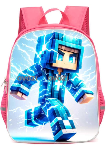Ovozı 33CM Minecraft Öğrenci Okul Çantası Rahat Omuz Çantası (Yurt Dışından)