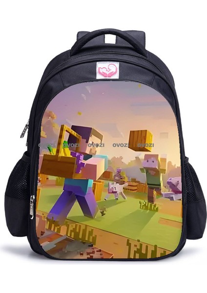 Ovozı 35CM Benim Dünyam Okul Çantası Büyük Kapasiteli Öğrenci Okul Çantası Günlük Omuz Çantası (Yurt Dışından)