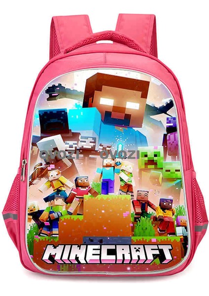 Ovozı 40CM Minecraft Öğrenci Okul Çantası Rahat Omuz Çantası (Yurt Dışından)