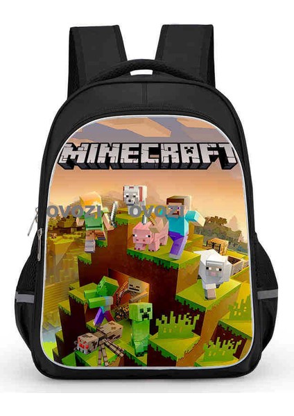 Ovozı 40CM Minecraft Öğrenci Okul Çantası Rahat Omuz Çantası (Yurt Dışından)