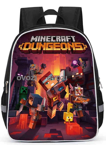 Ovozı 33CM Minecraft Öğrenci Okul Çantası Rahat Omuz Çantası (Yurt Dışından)