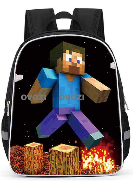 Ovozı 33CM Minecraft Öğrenci Okul Çantası Rahat Omuz Çantası (Yurt Dışından)