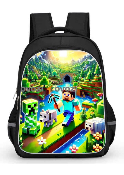 Ovozı 40CM Minecraft Öğrenci Okul Çantası Rahat Omuz Çantası (Yurt Dışından)