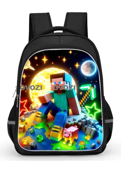 Ovozı 40CM Minecraft Öğrenci Okul Çantası Rahat Omuz Çantası (Yurt Dışından)