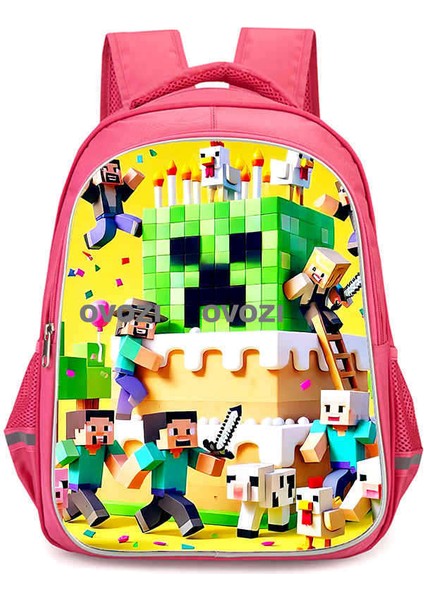 Ovozı 40CM Minecraft Öğrenci Okul Çantası Rahat Omuz Çantası (Yurt Dışından)