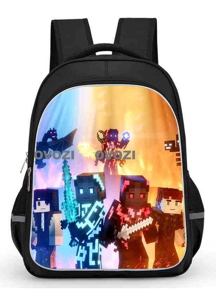 Ovozı 40CM Minecraft Öğrenci Okul Çantası Rahat Omuz Çantası (Yurt Dışından)
