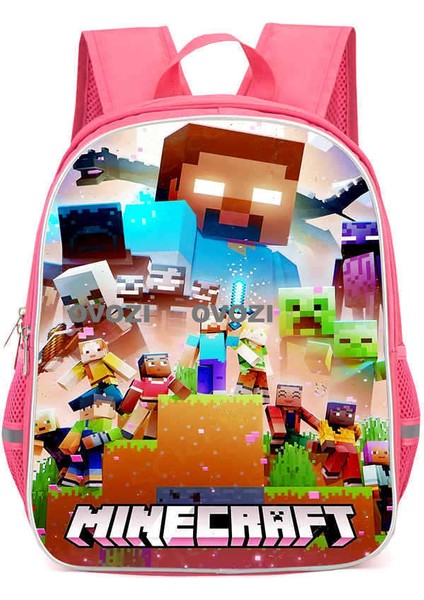 Ovozı 33CM Minecraft Öğrenci Okul Çantası Rahat Omuz Çantası (Yurt Dışından)