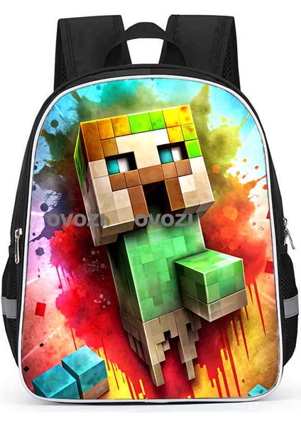 Ovozı 33CM Minecraft Öğrenci Okul Çantası Rahat Omuz Çantası (Yurt Dışından)