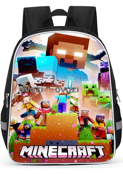 Ovozı 33CM Minecraft Öğrenci Okul Çantası Rahat Omuz Çantası (Yurt Dışından)