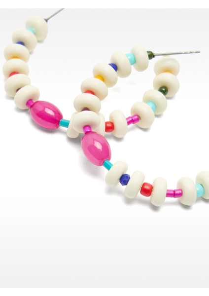 Çok Renkli Boncuklu Halka Küpe fiyatları