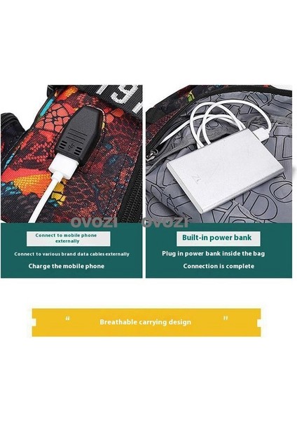 Ovozı USB Şarj Portlu Büyük Kapasite Ortaokul Lise Üniversite Okul Çantası Eğlence Omuz Çantası (Yurt Dışından) indirimleri