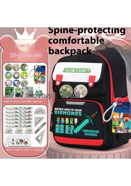 Ovozı Öğrenci Okul Çantası Seti Günlük Omuz Çantası (Yurt Dışından)