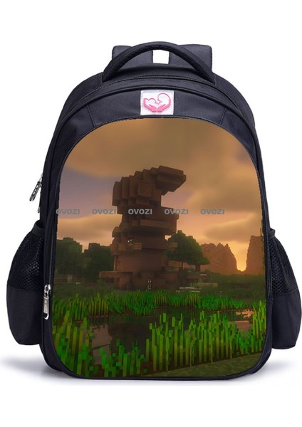 Ovozı 39CM Benim Dünyam Okul Çantası Büyük Kapasiteli Öğrenci Okul Çantası Günlük Omuz Çantası (Yurt Dışından)