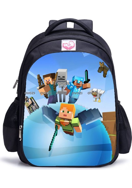Ovozı 35CM Benim Dünyam Okul Çantası Büyük Kapasiteli Öğrenci Okul Çantası Günlük Omuz Çantası (Yurt Dışından)