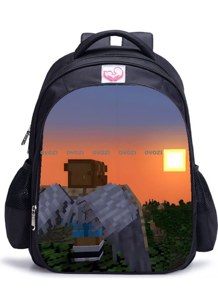Ovozı 35CM Benim Dünyam Okul Çantası Büyük Kapasiteli Öğrenci Okul Çantası Günlük Omuz Çantası (Yurt Dışından)