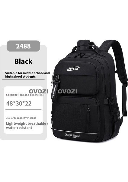 Ovozı Ortaokul Üniversite Okul Çantası Günlük Omuz Çantası Büyük Kapasiteli Seyahat Çantası (Yurt Dışından)