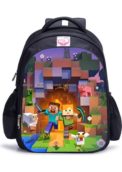 Ovozı 39CM Benim Dünyam Okul Çantası Büyük Kapasiteli Öğrenci Okul Çantası Günlük Omuz Çantası (Yurt Dışından)