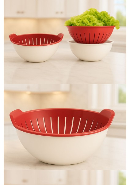 3 Lt Kaseli Süzgeç – Gıdaya Uygun, Bpa Içermez, Mikrodalga ve Bulaşık Makinesi Uyumlu