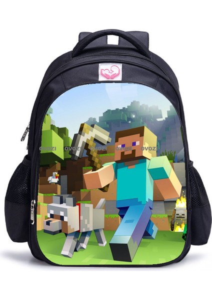 Ovozı 35CM Benim Dünyam Okul Çantası Büyük Kapasiteli Öğrenci Okul Çantası Günlük Omuz Çantası (Yurt Dışından)