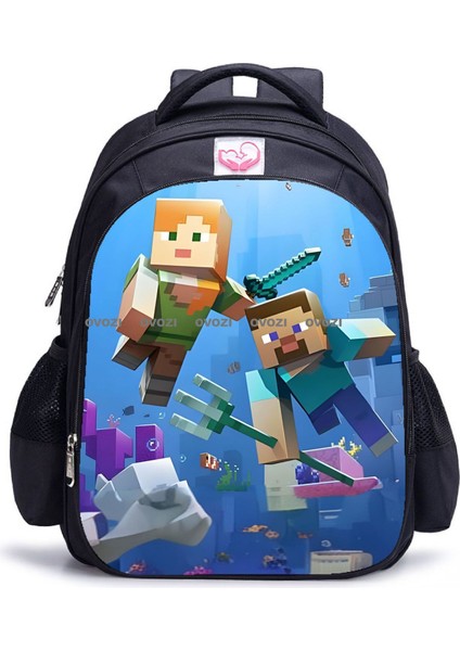 Ovozı 35CM Benim Dünyam Okul Çantası Büyük Kapasiteli Öğrenci Okul Çantası Günlük Omuz Çantası (Yurt Dışından)