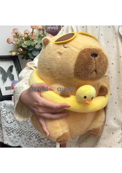Ovozı 30CM Sevimli Capya Su Yunusu Peluş Oyuncak Bebek Bebek Yastık Hediye (Yurt Dışından)