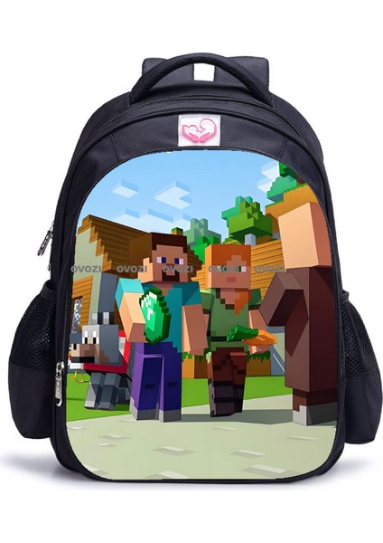 Ovozı 35CM Benim Dünyam Okul Çantası Büyük Kapasiteli Öğrenci Okul Çantası Günlük Omuz Çantası (Yurt Dışından)