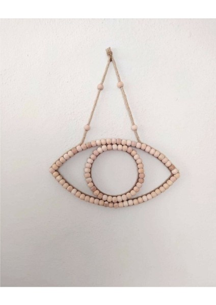Bohem Tarzı Boncuklu Sarkıt Göz Duvar Dekoru Aksesuarı Kahverengi