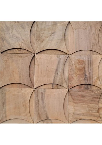 3 Boyutlu Masif Ahşap Karo, Kahverengi, Dayanıklı ve Şık Zemin Kaplama