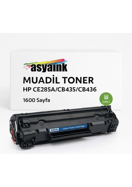 Hp P1505 CE285A/CB435/CB436 Muadil Toner Çipli 1600 Sayfa Asyaink
