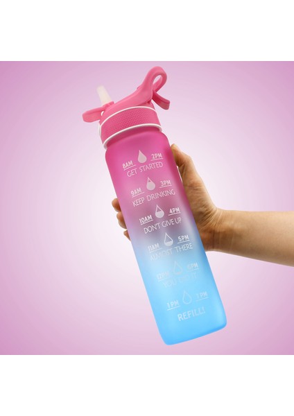 1l Sprey Uzay Kupa Doğa Sporları Plastik Su Şişesi Sprey Kur (Yurt Dışından)