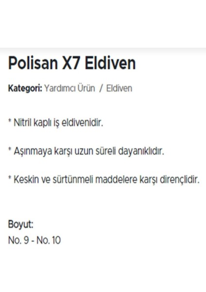 X7 Iş Eldiveni 6 Çift fiyatları