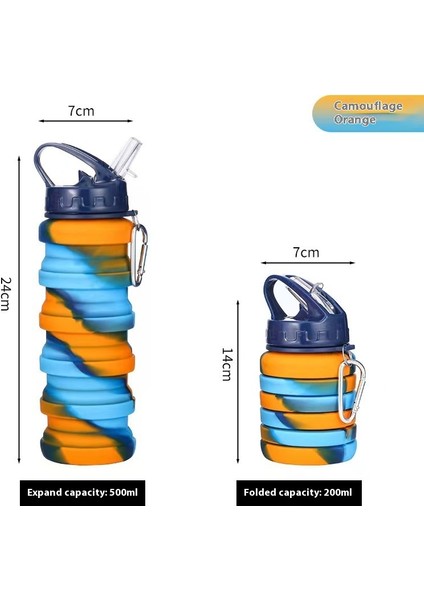 Silikon Geri Çekilebilir Spor Şişesi Açık Seyahat Şişesi Katlanır Kupa (Yurt Dışından)