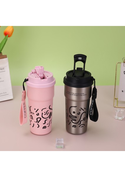 Yalıtımlı Kupa Kahve Kupa Açık Çift Içme Pipetli Kupa (Yurt Dışından) fiyatları