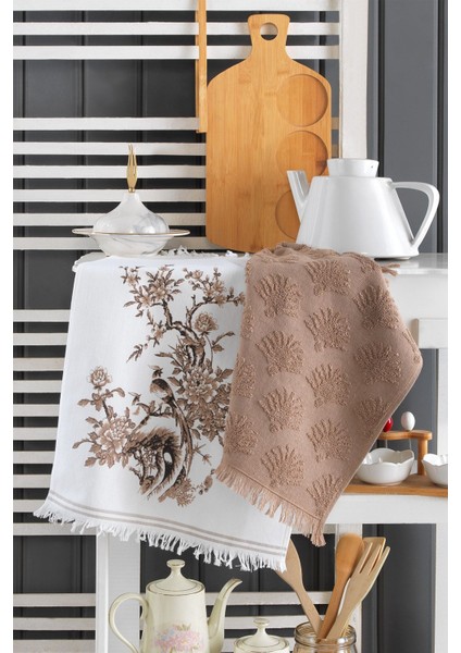 Palm Desenli Renkli Mutfak Havlu Seti, Şık ve Kullanışlı Ev Dekoru.