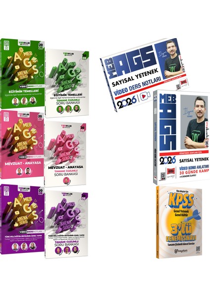 2026 Meb Ags Ahenk Serisi Tamamı Çözümlü Soru Bankası-Video Ders Notları-Ilyas Güneş Sayısal Yetenek