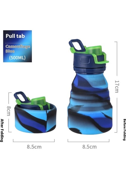 Çocuk Kupa Silikon Katlanır Spor Su Şişesi Açık Seyahat Kupa Geri Çekilebilir (Yurt Dışından)