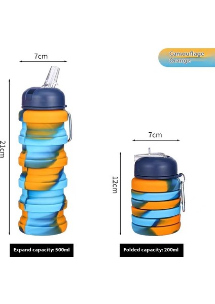 Silikon Geri Çekilebilir Spor Şişesi Açık Seyahat Şişesi Katlanır Kupa (Yurt Dışından)