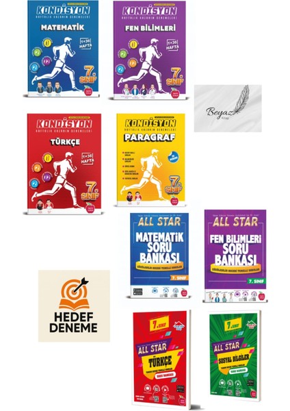Newton 7.sınıf Kondisyon Matematik Fen Türkçe Paragraf Denemeleri All Star Matematik Fen Türkçe Sosyal Soru Bankası Hedef Deneme