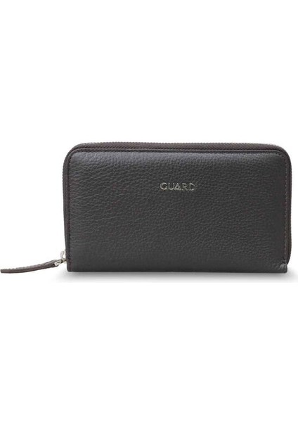 Telefon Girişli Fermuarlı Hakiki Deri El Portföyü - Kahverengi Erkek / Kadın P3018