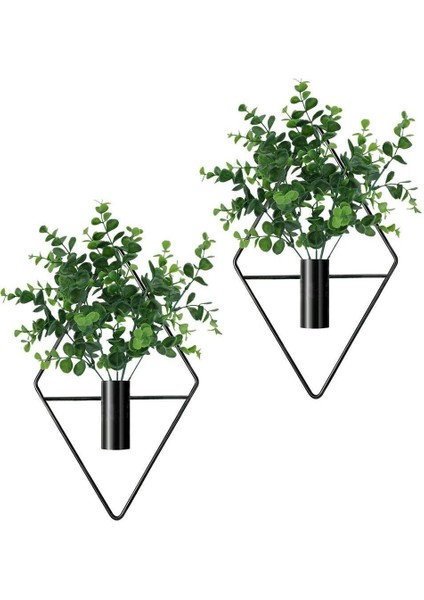 Prizma Siyah 2'li Çiçeklik ve Mumluk Seti, Şık Dekorasyon Aksesuarı