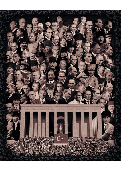Anıtkabir Kolaj Atatürk 10 Kasım Özel Baskılı Pamuklu Erkek Tişört fiyatları