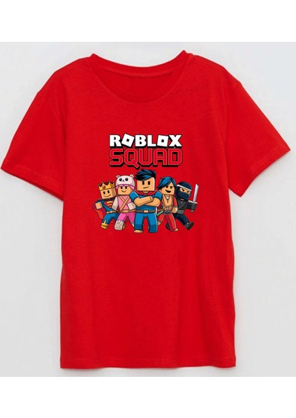 Roblox Squad Baskılı Pamuklu Çocuk Tshirt