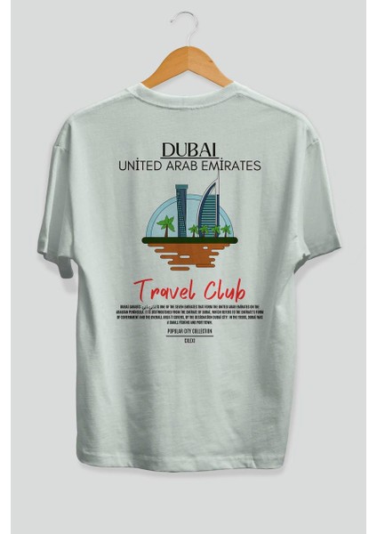 Dubai United Arab Emirates Arka Baskılı Oversize T-Shirt Erkek Kadın Pamuk Bisiklet Yaka Tişort fiyatları