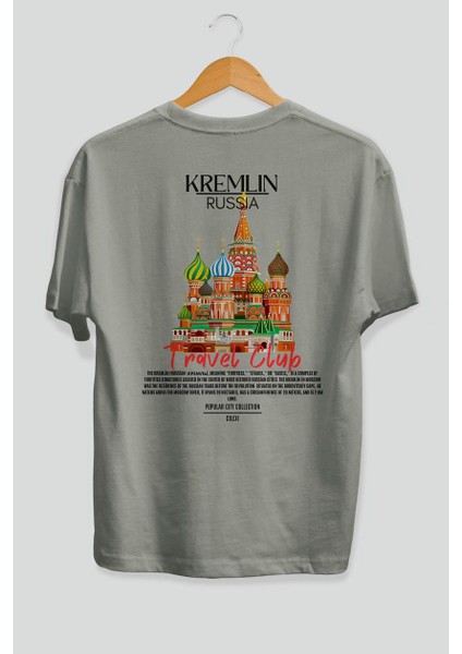 Kremlin Russia Arka Baskılı Oversize T-Shirt Erkek Kadın Pamuk Bisiklet Yaka Tişort fiyatları