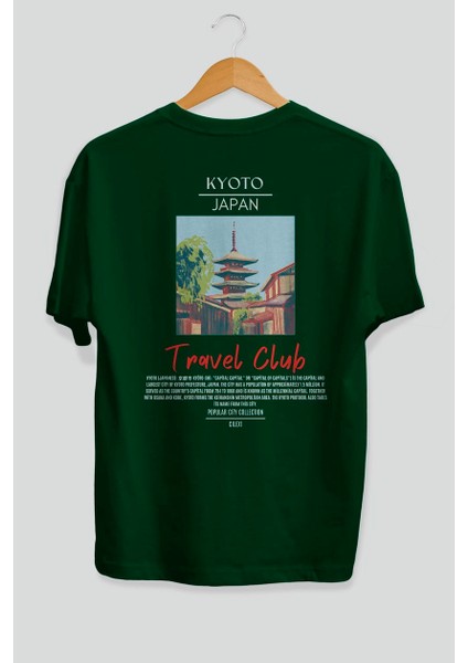 Kyoto Japan Arka Baskılı Oversize T-Shirt Erkek Kadın Pamuk Bisiklet Yaka Tişort fiyatları