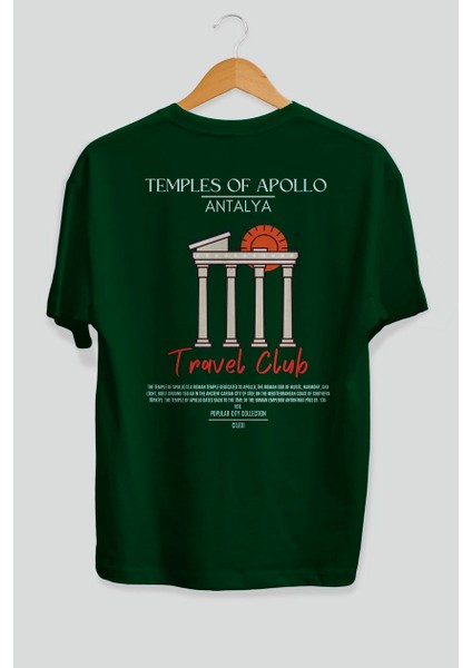 Temples Of Apollo Antalya Arka Baskılı Oversize T-Shirt Erkek Kadın Pamuk Bisiklet Yaka Tişort fiyatları