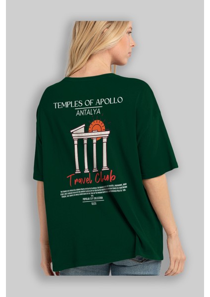 Temples Of Apollo Antalya Arka Baskılı Oversize T-Shirt Erkek Kadın Pamuk Bisiklet Yaka Tişort fırsatları